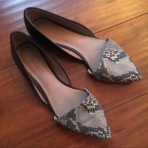Madewell Snakeskin Lydia D’Orsay Flats